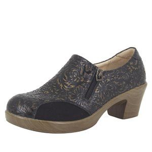 Alegria Womens Hay-855 Hayli Minted Bronze EU 38 US 8 Leather Swirl Heeled Clogs